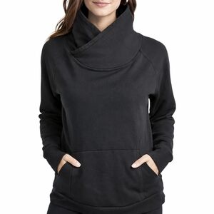 Athleta Black Crossover Neck Pullover Sweatshirt Size S